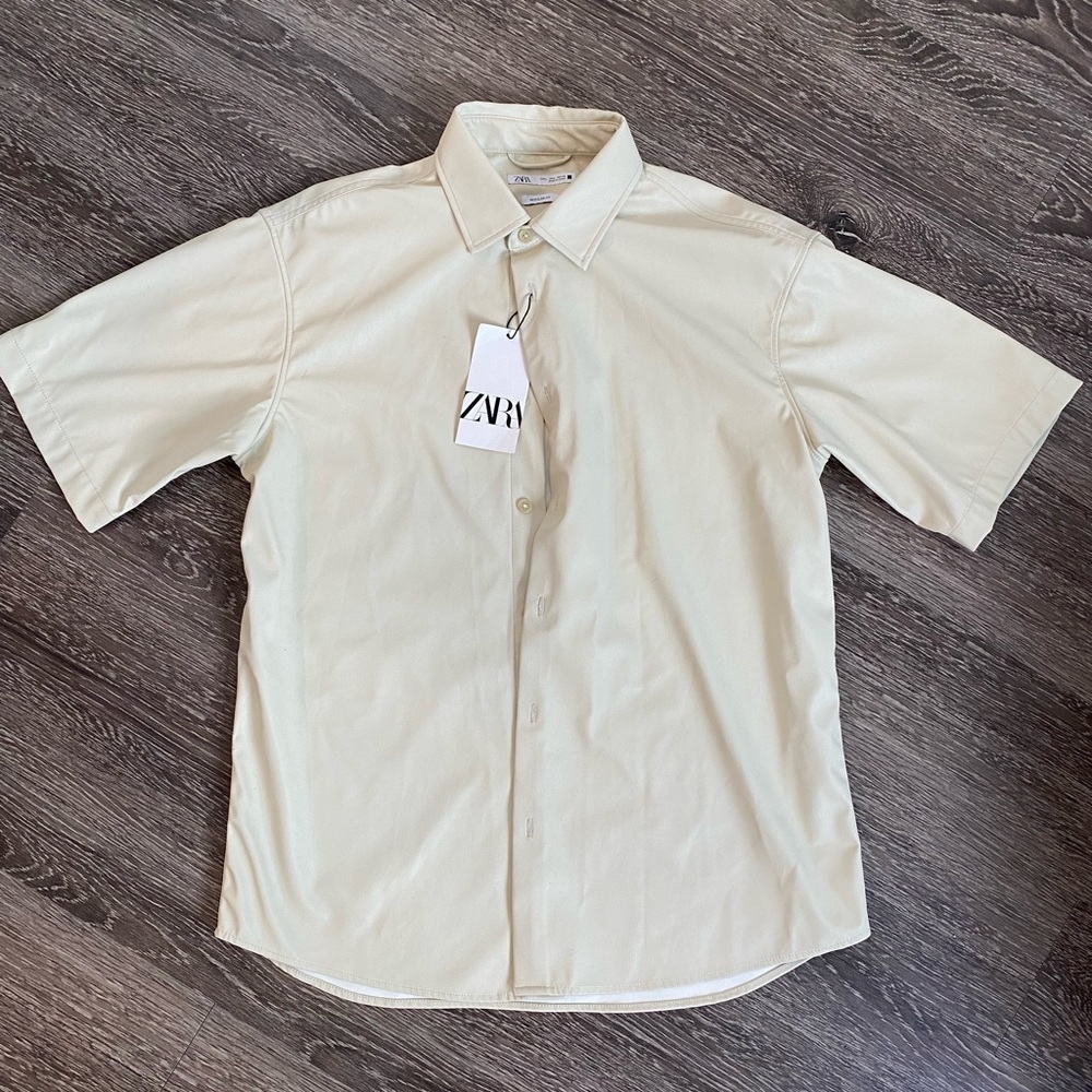 ZARA men’s faux leather shirt - Large